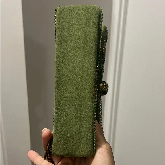 Kurt Geiger Kensington Green Beaded Chain Strap Bag - Picture 4 of 8